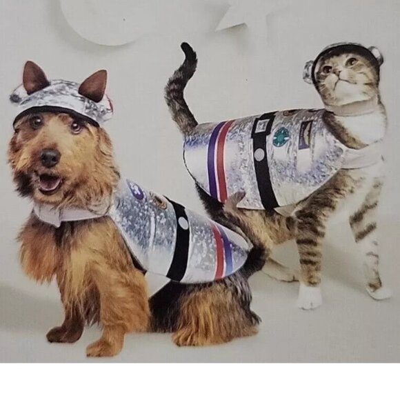 Cat Dog Hyde & Eek ASTRONAUT Halloween Costume Size XS Sm Med Hat Space NWT - Picture 1 of 7